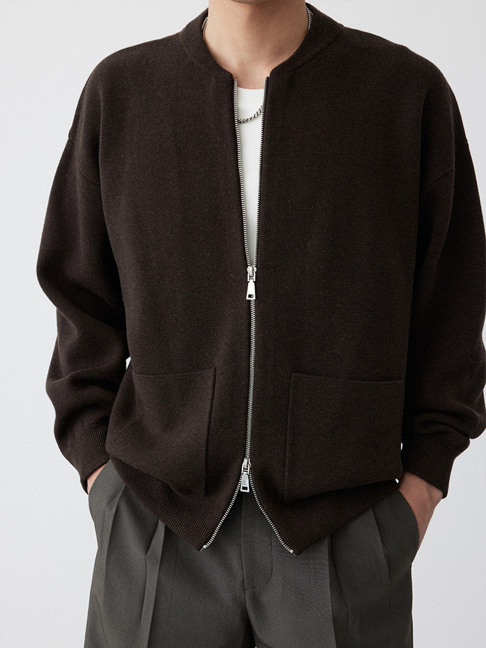 Irffinity Two Way Zipper Cardigan For Teens Cozy Casual