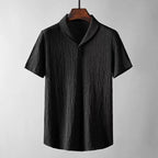 Irffinity Mens Summer Casual Leisure Suit Short Sleeve Top