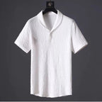 Irffinity Mens Summer Casual Leisure Suit Short Sleeve Top