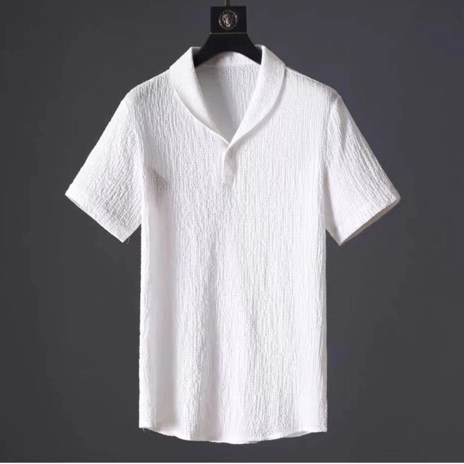 Irffinity Mens Summer Casual Leisure Suit Short Sleeve Top