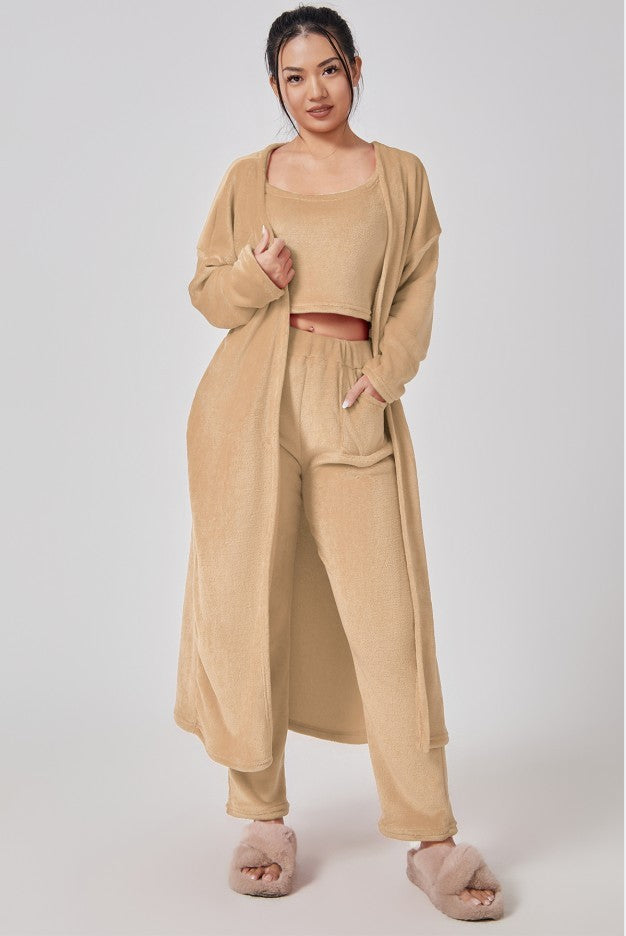 Irffinity Cozy 3 Piece Pajama Set Women Lounge Wear