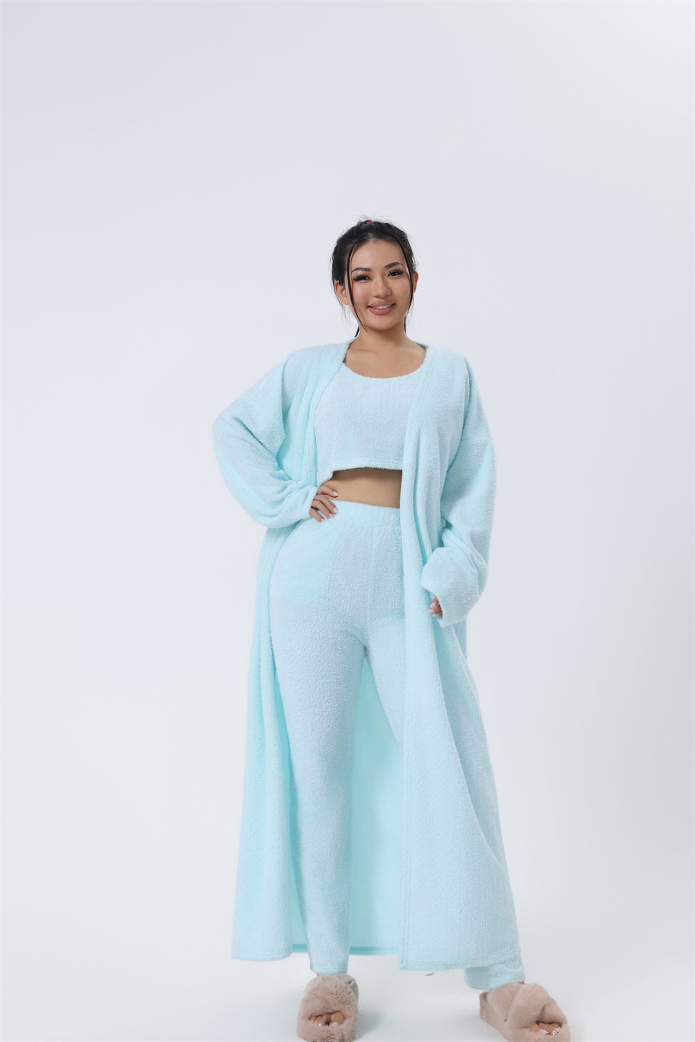 Irffinity Cozy 3 Piece Pajama Set Women Lounge Wear