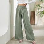 Irffinity Elastic High Waist Wide Leg Pants For Women