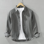 Irffinity Linen Long Sleeve Shirt For Youth Loose Fit