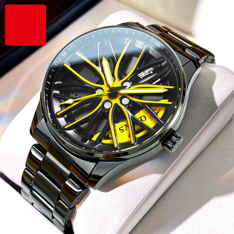 Irffinity Men Hollowedout Luminous Waterproof Quartz Watch